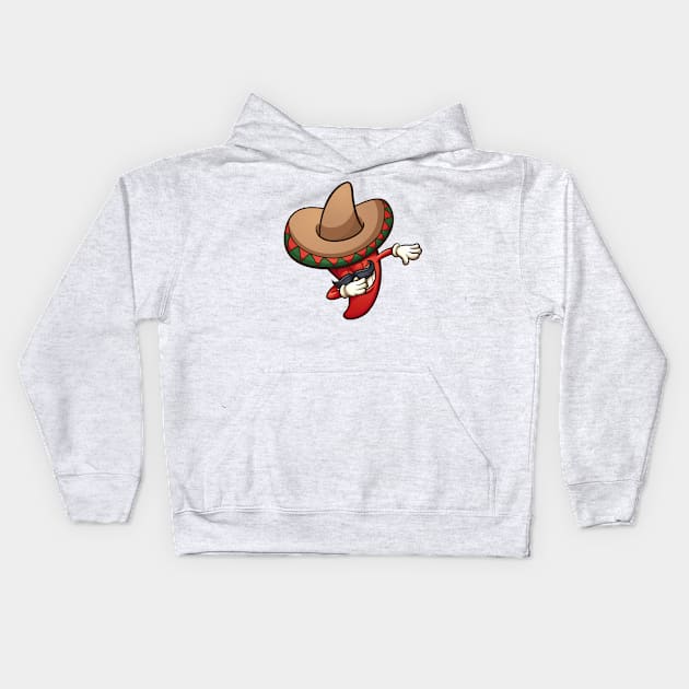 Dabbing Chili Pepper Kids Hoodie by TomCage